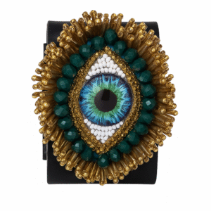 Emerald Vision Beaded Eye Bracelet