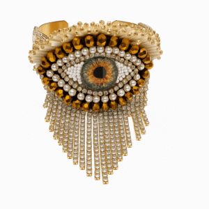 Golden Radiance Evil Eye Cuff Bracelet