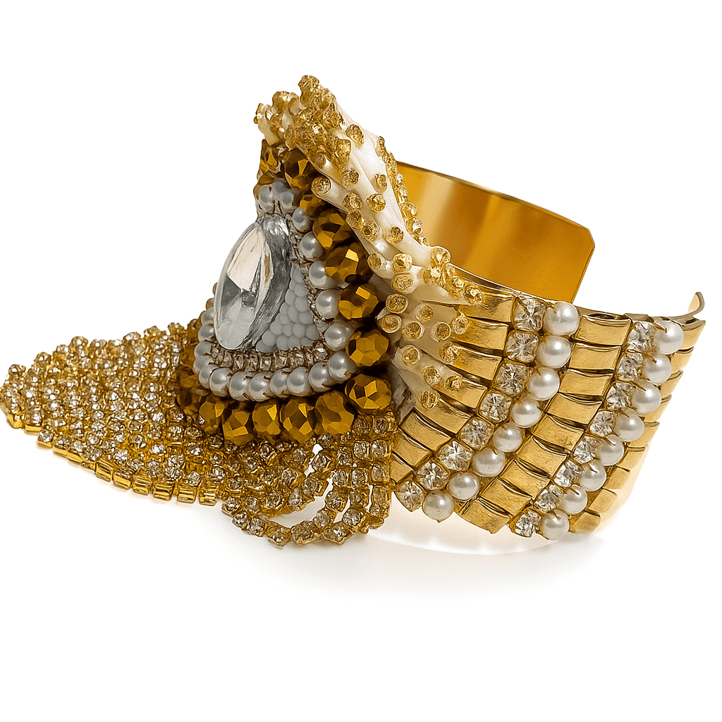 Golden Radiance Evil Eye Cuff Bracelet - Image 2