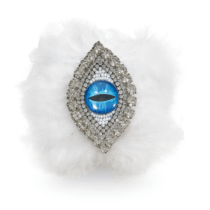 Arctic White Evil Eye Fur Bracelet