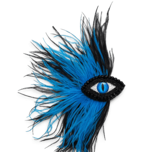 Midnight Sky Feathered Evil Eye Brooch