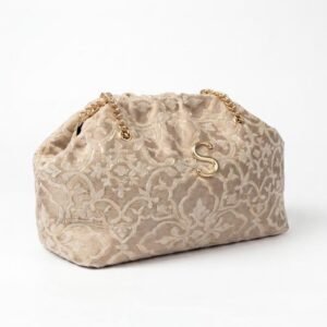 Damask Velvet Cloud Pouch Bag with Chain Strap