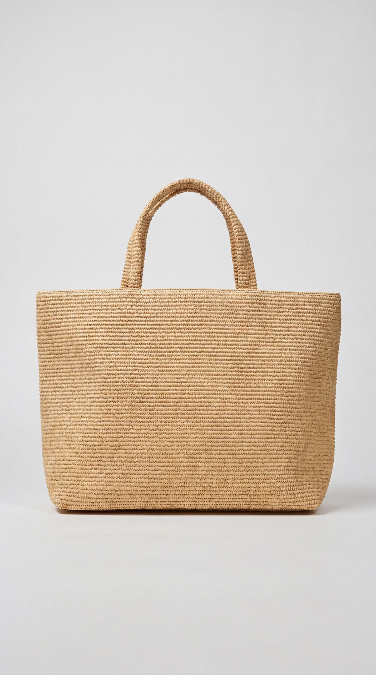 Woven Raffia Beach Tote Bag in Natural - Image 2
