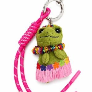 Frog Plush Bag Charm Keychain with Cord Strap