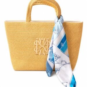 Woven Raffia Beach Tote Bag in Natural