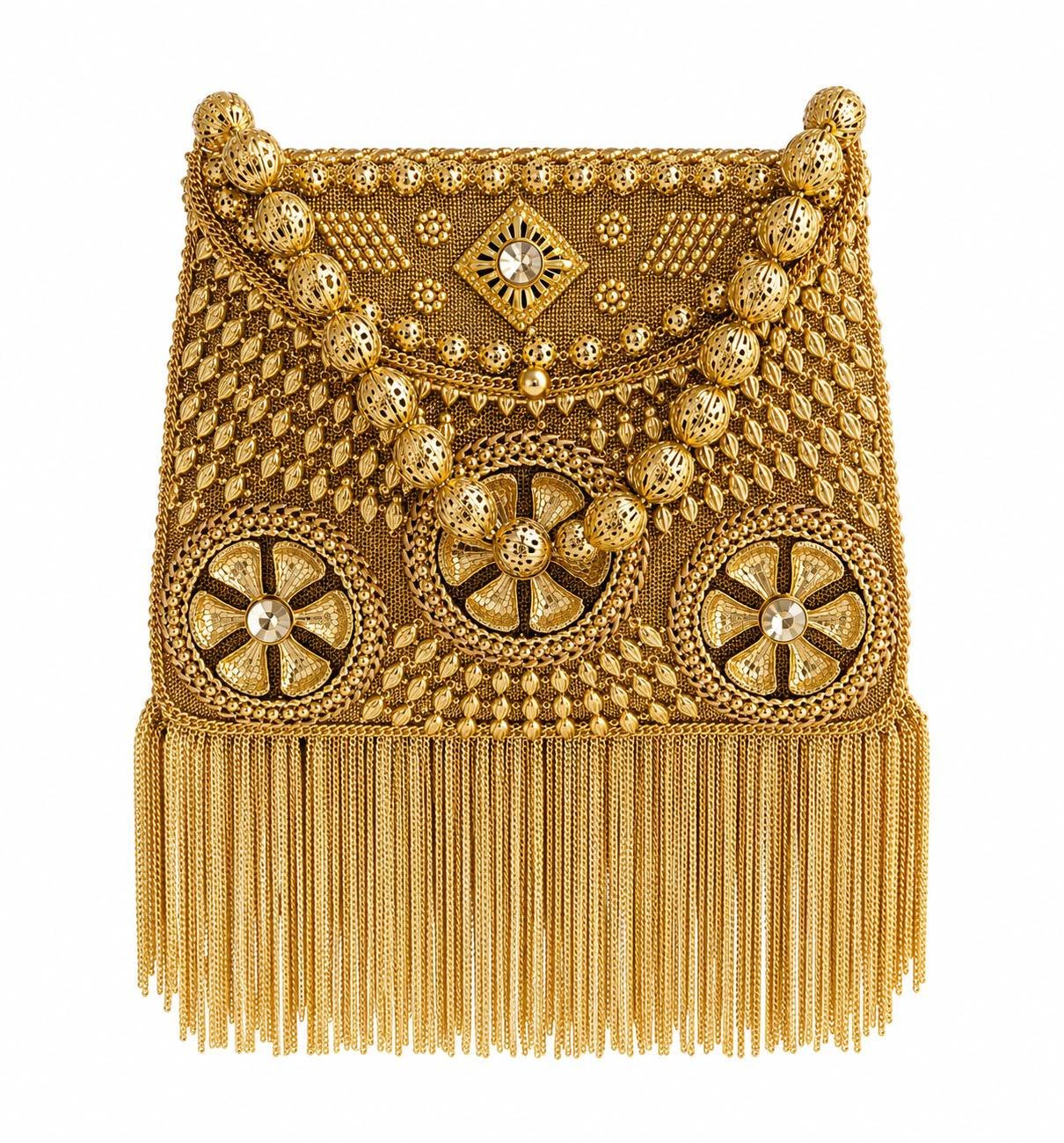 Royal Gold Filigree Evening Clutch Bag