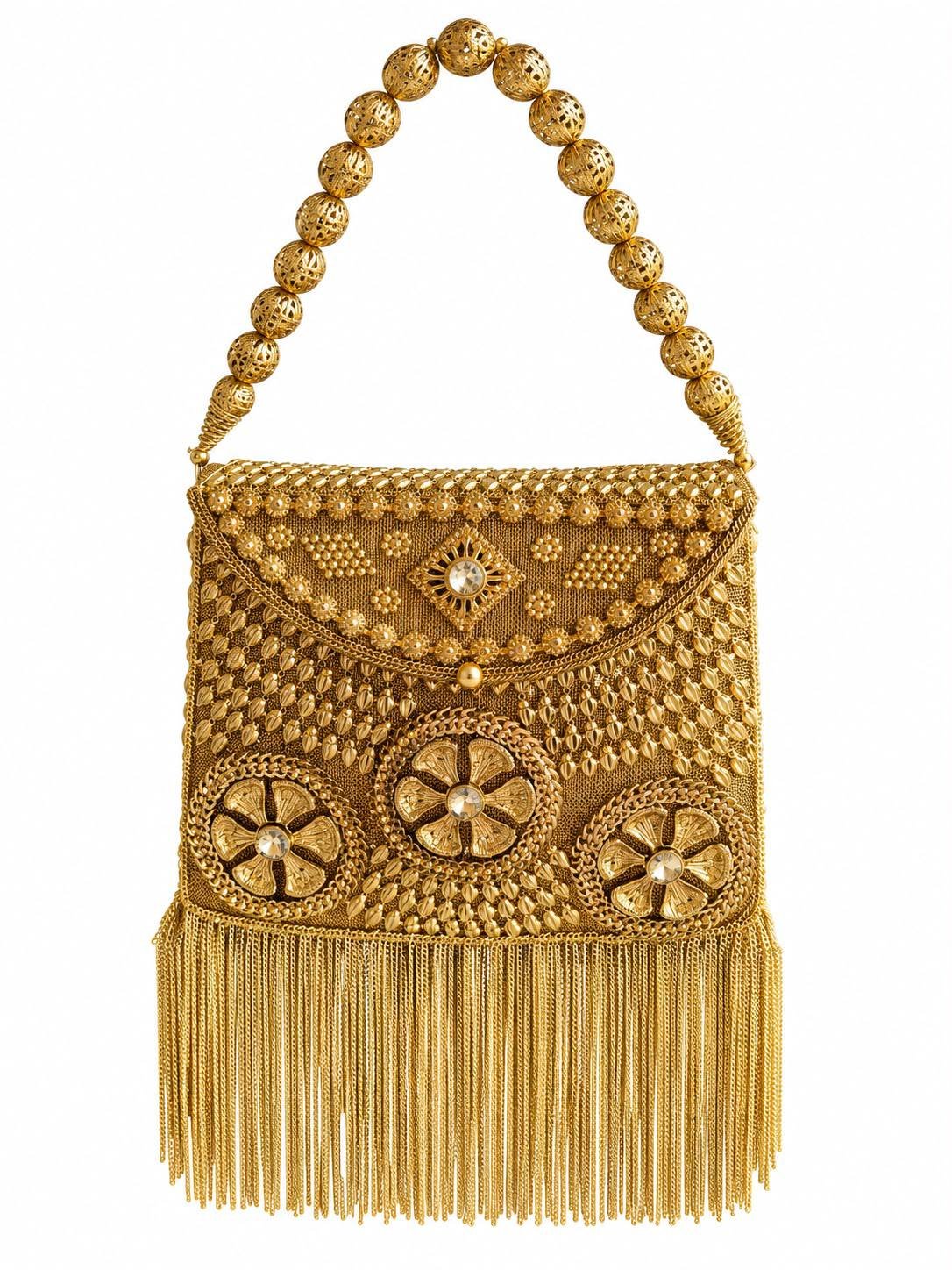 Royal Gold Filigree Evening Clutch Bag - Image 2